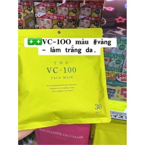 Mặt Nạ The VC-100 Face Mask 30 Miếng Nhật Bản - Dưỡng Da, Chống Lão Hóa, Làm Trắng Da, Cung Cấp Ẩm Chất Lượng Cao