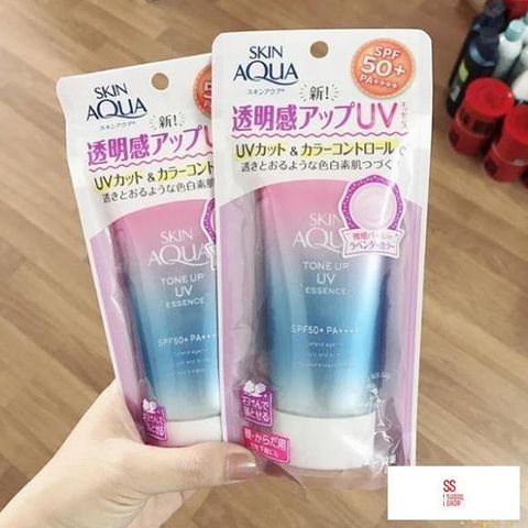 Kem Chống Nắng Skin Aqua Tone Up UV SPF 50+ - Bảo Vệ Da, Nâng Tone, Hàng Nội Địa Nhật Bản - Gel & Sữa Dành Cho Da Mụn, Da Dầu
