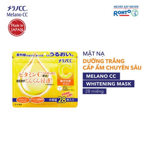 Mặt Nạ Dưỡng Trắng Da Melano CC 28 Miếng - Vitamin C Chống Nám, Dưỡng Ẩm, Làm Đều Màu Da