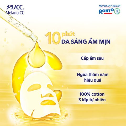 Mặt Nạ Dưỡng Trắng Da Melano CC 28 Miếng - Vitamin C Chống Nám, Dưỡng Ẩm, Làm Đều Màu Da