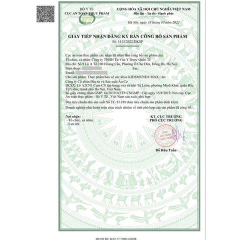 Thực Phẩm Chức Năng KISDMUNE MAX Giúp Trẻ Ăn Ngon, Tăng Cường Sinh Lực và Phát Triển Chiều Cao 1-12 Tuổi