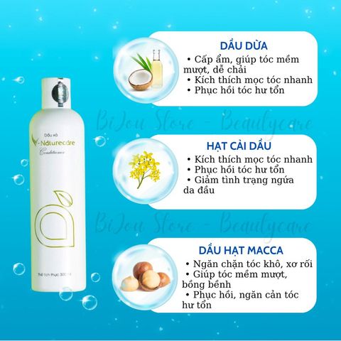 Combo Dầu Gội Dầu Xả Vnaturecare 300ml - Giải Quyết Gàu, Giảm Gãy Rụng, Tóc Mềm Mượt, 100% Tự Nhiên An Toàn Cho Gia Đình
