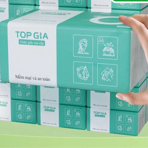 Thùng Giấy Rút Top Gia Chữ C - 20 Gói 100 Rút 4 Lớp Siêu Dai Không Bị Bụi, Giấy An Toàn Cho Gia Đình và Văn Phòng