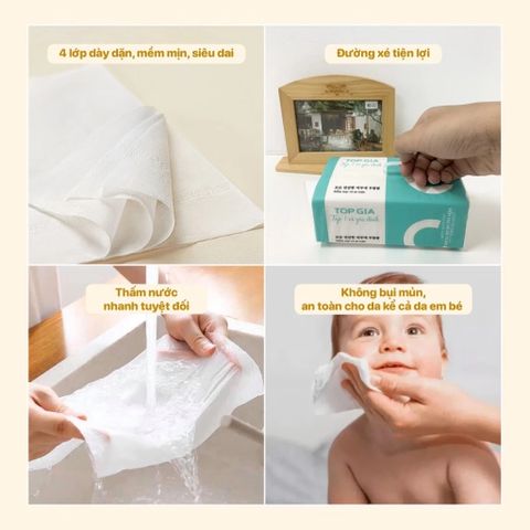Thùng Giấy Rút Top Gia Chữ C - 20 Gói 100 Rút 4 Lớp Siêu Dai Không Bị Bụi, Giấy An Toàn Cho Gia Đình và Văn Phòng