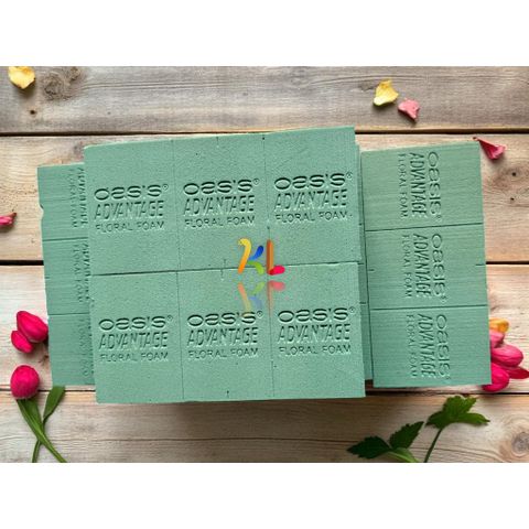 Viên xốp cắm hoa tươi Oasis loại 1 - Phụ kiện trang trí floral cho hoa tươi, hoa sáp, kích thước 23x11x7.5cm