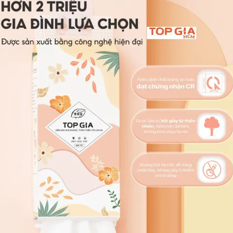 Khăn Giấy Top Gia Tiểu Hạ - Giấy Vệ Sinh Treo Tường 4 Lớp, 1000 Tờ, Tiện Lợi và Chất Lượng Cao - Gói 10 Bịch