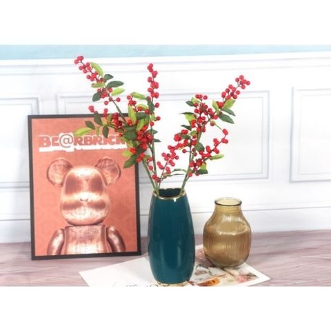 Cành Đào Đông Nhân Tạo 65cm Với Quả & Lộc Non - Trang Trí Tết Sang Trọng, Decor Nhà Cửa 408299