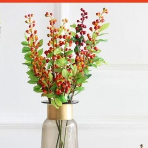Cành Đào Đông Nhân Tạo 65cm Với Quả & Lộc Non - Trang Trí Tết Sang Trọng, Decor Nhà Cửa 408299