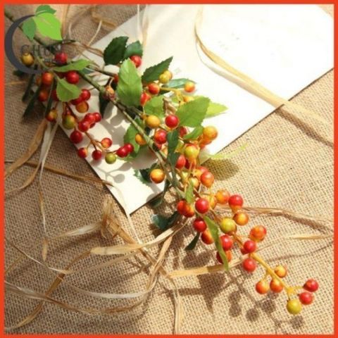 Cành Đào Đông Nhân Tạo 65cm Với Quả & Lộc Non - Trang Trí Tết Sang Trọng, Decor Nhà Cửa 408299