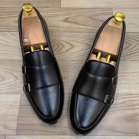 Giày lười nam DAVINCIA Monk Strap - Giày da PU cao cấp đi tiệc, đế cao su chống trượt, thiết kế trẻ trung, sang trọng G66