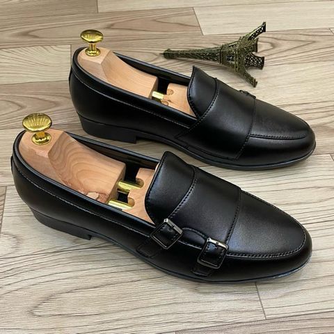 Giày lười nam DAVINCIA Monk Strap - Giày da PU cao cấp đi tiệc, đế cao su chống trượt, thiết kế trẻ trung, sang trọng G66