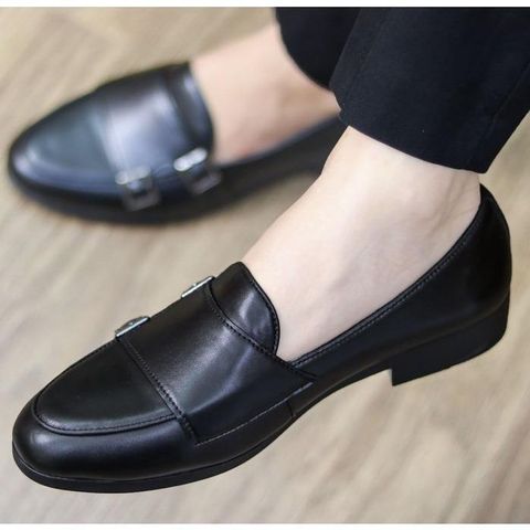 Giày lười nam DAVINCIA Monk Strap - Giày da PU cao cấp đi tiệc, đế cao su chống trượt, thiết kế trẻ trung, sang trọng G66
