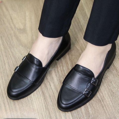 Giày lười nam DAVINCIA Monk Strap - Giày da PU cao cấp đi tiệc, đế cao su chống trượt, thiết kế trẻ trung, sang trọng G66