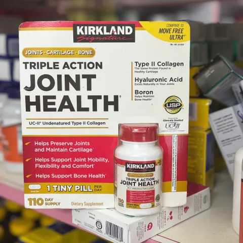 Kirkland Signature Triple Action Joint Health UC-II 110 viên - Bổ sung hỗ trợ xương khớp, giảm đau nhức, tăng độ linh hoạt