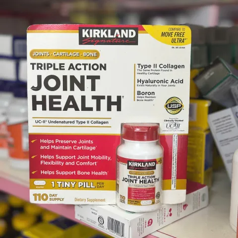 Kirkland Signature Triple Action Joint Health UC-II 110 viên - Bổ sung hỗ trợ xương khớp, giảm đau nhức, tăng độ linh hoạt