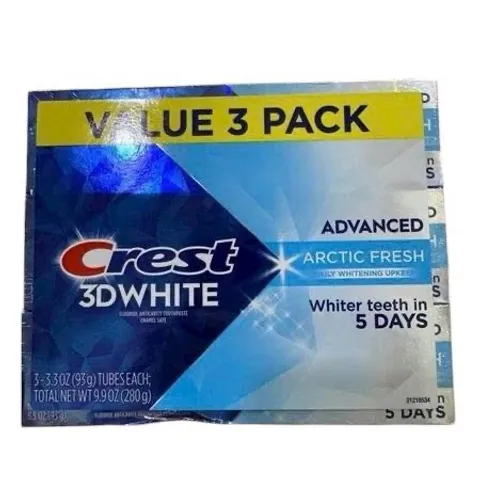 Set 3 kem đánh răng Crest 3D White Advanced Charcoal 93g – trắng răng, sạch mảng bám