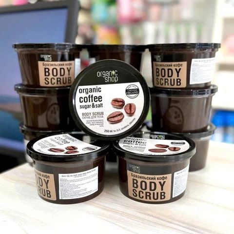 Tẩy Tế Bào Chết Organic Shop Coffee Sugar 250ml - Sản Phẩm Làm Sạch Da Tự Nhiên, Mềm Mại, Sáng Bóng, Chăm Sóc Da Tại Nhà