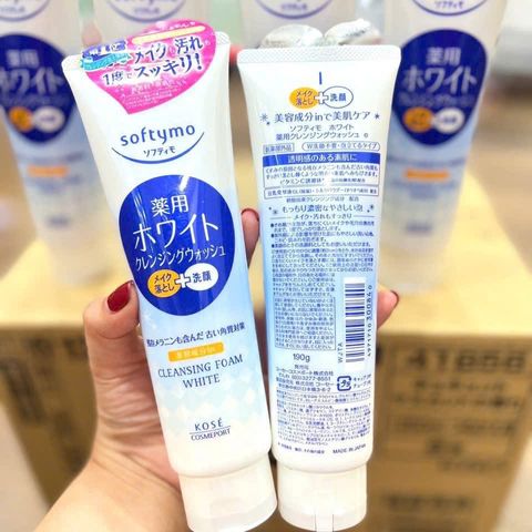 Sữa Rửa Mặt Kose Softymo Cleansing Foam White 190g - Làm Sạch Dịu Nhẹ, Hỗ Trợ Sáng Da cho Mọi Loại Da