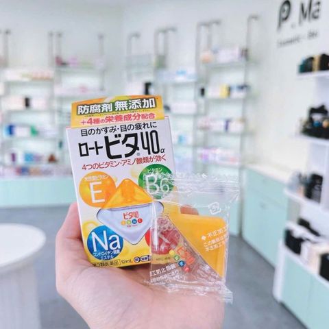 Nước Nhỏ Mắt Rohto Vita 40 12ml - Bổ Sung Vitamin, Giảm Đỏ Mỏi Mắt, Chăm Sóc Khỏe Mắt Từ Nhật Bản - vàng