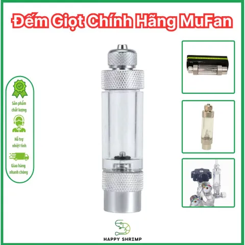 Đếm Giọt CO2 Mufan - Thiết Bị Đếm Giọt Một Đầu Hai Đầu Acrylic Trong Suốt cho Hồ Cá và Sục Khí