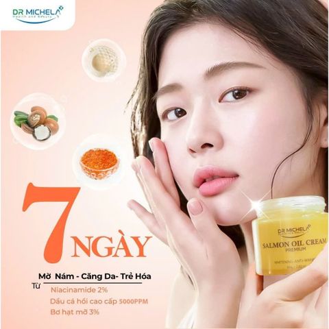 Kem Dưỡng Sáng Da mờ thâm nám Cá Hồi Salmon Oil Cream Hộp 80ml Dr Michela Hàn Quốc 408627