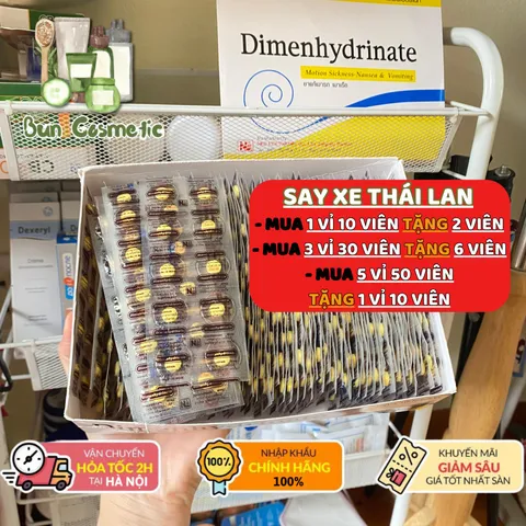 Say Xe Thái Lan 1000 Viên - Thực Phẩm Chức Năng Hỗ Trợ Giảm Say Tàu Xe, Chống Buồn Nôn, Dễ Dàng Sử Dụng