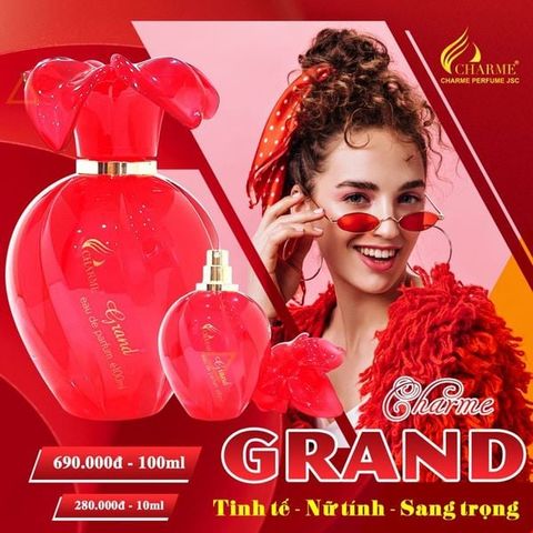 Nước Hoa Nữ Charme Grand - Hương Thơm Quyến Rũ, Sang Trọng, Lâu Bền Phù Hợp Mọi Dịp - Sản Phẩm Đặc Biệt Dành Cho Phái Đẹp