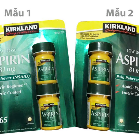 Viên uống Kirkland Low Dose Aspirin 81mg - Hỗ trợ tim mạch, ngăn ngừa đột quỵ (365 viên)