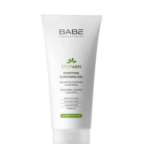Sữa Rửa Mặt Babe Stop Akn 200ml - Gel Làm Sạch Da Nhạy Cảm, Ngăn Ngừa Mụn, Chiết Xuất Thiên Nhiên, Dưỡng Ẩm, Phù Hợp Mọi Loại Da