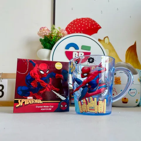 Cốc Uống Nước Siêu Nhân Người Nhện Spider-Man - Ly Nhựa An Toàn Chất Lượng Cao Cho Trẻ Em - Quà Tặng Dành Cho Fan Marvel
