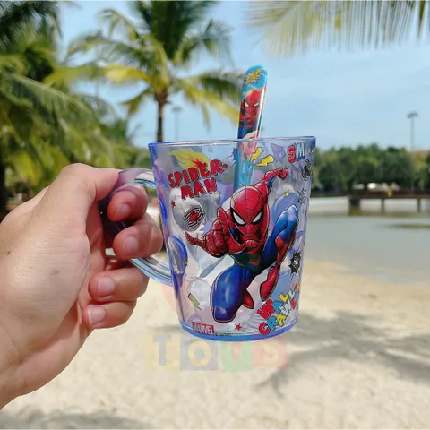 Cốc Uống Nước Siêu Nhân Người Nhện Spider-Man - Ly Nhựa An Toàn Chất Lượng Cao Cho Trẻ Em - Quà Tặng Dành Cho Fan Marvel