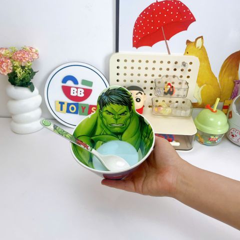 Bát Ăn Dặm Cho Bé Hulk Nhựa Melamine HULK001 - Dụng Cụ Ăn Uống An Toàn, Tiện Lợi Cho Trẻ Nhỏ, Kích Thước 17x3.8cm