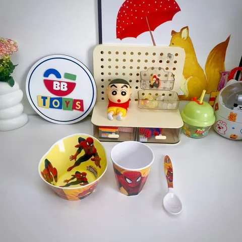 Bộ Bát Ăn Dặm Cho Bé Siêu Nhân Nhện Spider Man - Đồ Dùng Tiện Ích Cho Trẻ Em - An Toàn, Dễ Dàng Vệ Sinh, Phát Triển Kỹ Năng Ăn Uống