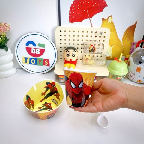 Bộ Bát Ăn Dặm Cho Bé Siêu Nhân Nhện Spider Man - Đồ Dùng Tiện Ích Cho Trẻ Em - An Toàn, Dễ Dàng Vệ Sinh, Phát Triển Kỹ Năng Ăn Uống