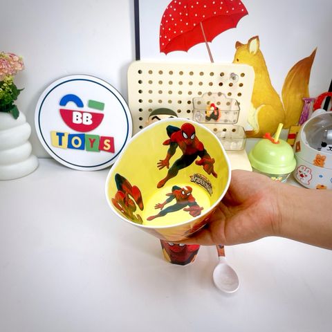 Bộ Bát Ăn Dặm Cho Bé Siêu Nhân Nhện Spider Man - Đồ Dùng Tiện Ích Cho Trẻ Em - An Toàn, Dễ Dàng Vệ Sinh, Phát Triển Kỹ Năng Ăn Uống