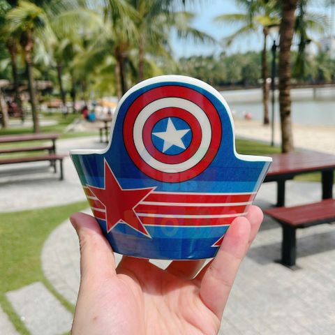 Bát Ăn Dặm Cho Bé Siêu Nhân Captain America - Nhựa Melamine An Toàn, Dễ Cầm Nắm, Thiết Kế Đẹp Mắt Cho Trẻ Em