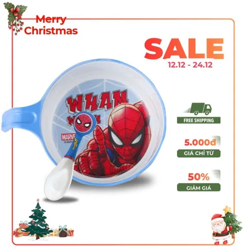 Bộ Bát Cốc Ăn Dặm Siêu Nhân Spider-Man Nhựa Melamine Chịu Nhiệt Cho Bé - Đồ Dùng Ăn Uống An Toàn, Đáng Yêu, Limited Edition