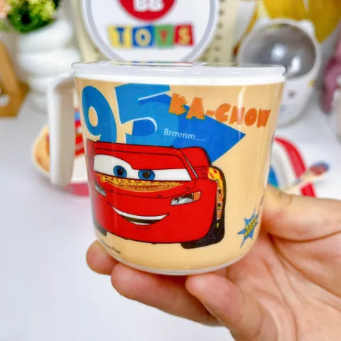 Bộ Dụng Cụ Ăn Uống Cho Bé McQueen Ô Tô Nhựa Melamine - Cốc, Bát, Thìa, Khay, An Toàn, Dễ Dàng Vệ Sinh, Quà Tặng Bé Yêu