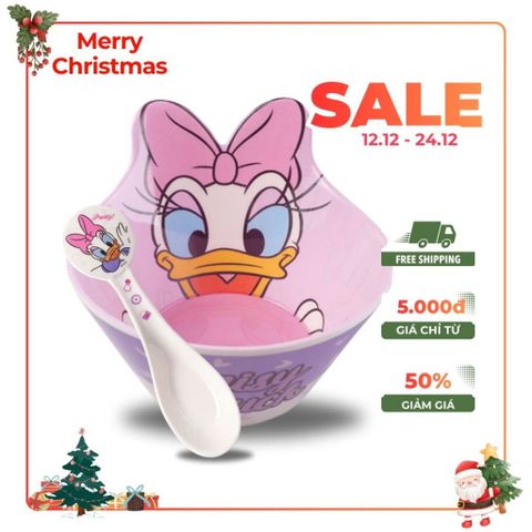 Bát Ăn Cơm Hình Nhân Vật Disney Vịt Donald - Bát Sâu Lòng An Toàn Cho Bé - Dụng Cụ Ăn Dặm Chất Liệu Melamine Cao Cấp