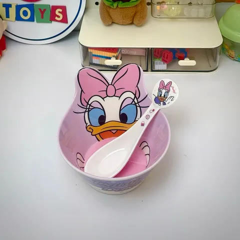Bát Ăn Cơm Hình Nhân Vật Disney Vịt Donald - Bát Sâu Lòng An Toàn Cho Bé - Dụng Cụ Ăn Dặm Chất Liệu Melamine Cao Cấp