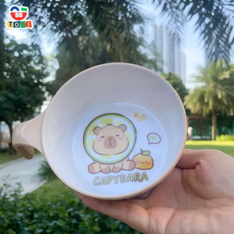 Set Bát Ăn Cơm Capybara Cho Bé - Chất Liệu Nhựa Melamine Cao Cấp, Dễ Dàng Vệ Sinh, Hình Ảnh Nhân Vật Dễ Thương