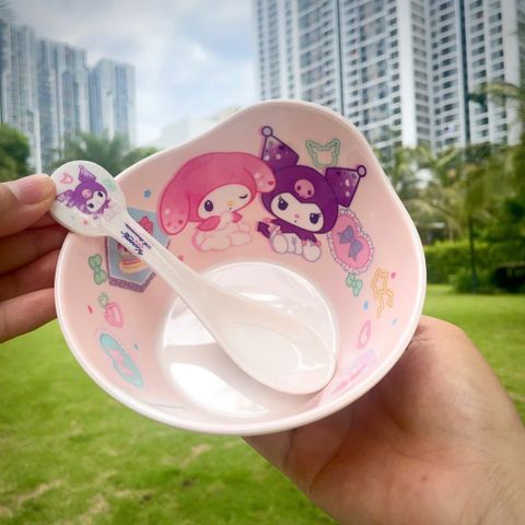 Bộ bát ăn dặm Kuromi & Melody cho bé - Đồ dùng tập ăn dễ thương, chất liệu an toàn, thiết kế nhỏ gọn, nhiều màu sắc hấp dẫn