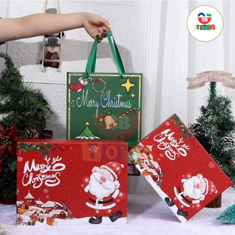 Hộp Quà Giáng Sinh Sang Trọng - Hộp Đựng Quà Noel Dễ Thương Cho Bé - Thiết Kế Đẹp Mắt, Chất Liệu Bền Chắc