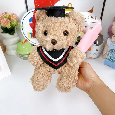 Gấu bông tốt nghiệp Teddy 25CM đội mũ cử nhân - Quà tặng ý nghĩa cho lễ tốt nghiệp kèm bó hoa và thẻ chúc mừng