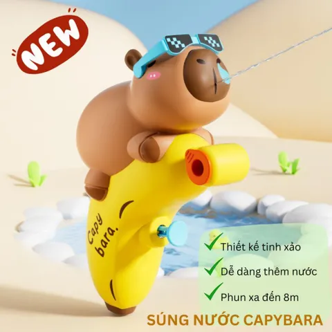 Súng Nước Capybara Cho Trẻ Em - Đồ Chơi Vui Chơi Mùa Hè 2025 - Chất Liệu Nhựa Cao Cấp, Tối Ưu Cho Bé 2 Tuổi Trở Lên