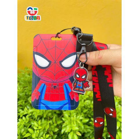 Dây Đeo Thẻ Học Sinh Spider-Man - Móc Kim Loại Bền Chắc, Chất Liệu Nhựa PC, Thiết Kế In Hình MARVEL Nổi Bật, Dài 48cm