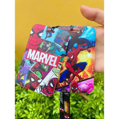 Dây Đeo Thẻ Học Sinh Spider-Man - Móc Kim Loại Bền Chắc, Chất Liệu Nhựa PC, Thiết Kế In Hình MARVEL Nổi Bật, Dài 48cm