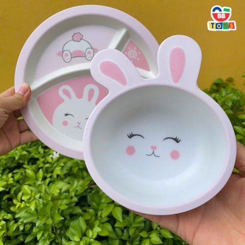 Khay Ăn Dặm Hình Thỏ Con Cho Bé - Bộ Bát Tăm Tre An Toàn, Thân Thiện Môi Trường - Quà Tặng Sinh Nhật Tuyệt Vời