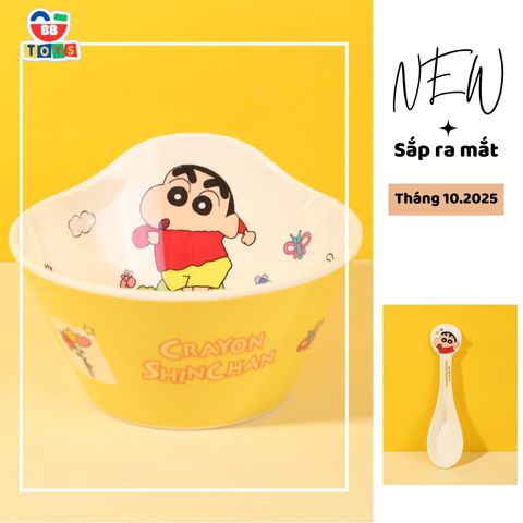 Bát Ăn Dặm Cậu Bé Bút Chì Shin - Bộ Ăn Nhựa Melamine An Toàn Cho Bé Yêu, Thiết Kế Ngộ Nghĩnh, Dễ Cầm Nắm