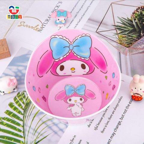 Bát Ăn Dặm Melody Kuromi Cho Bé Gái - Bát Nhựa Melamine An Toàn, Dễ Thương, Quà Tặng Đặc Biệt Cho Bé